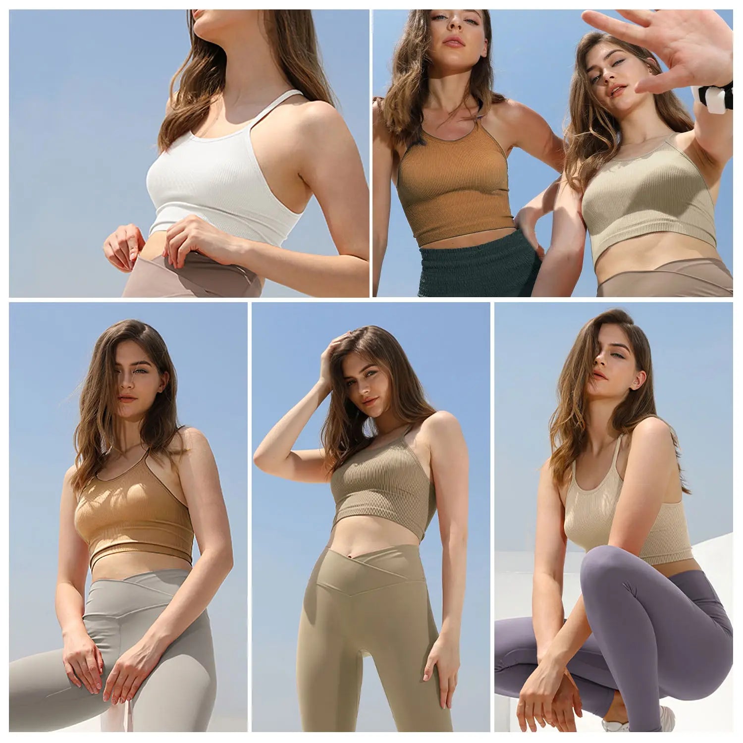 3 Pack Women Crop Basic Tank Top Ribbed Knit Sleeveless Round Neck 9 Color Machine Wash Summer Crop S To XL ODMPOD