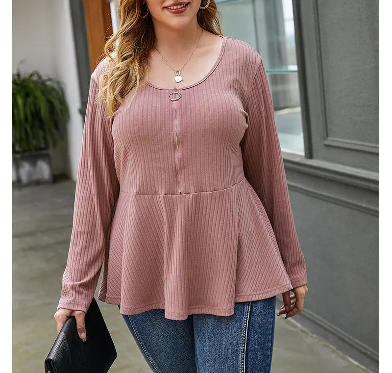 Pullover knit zip top ODMPOD