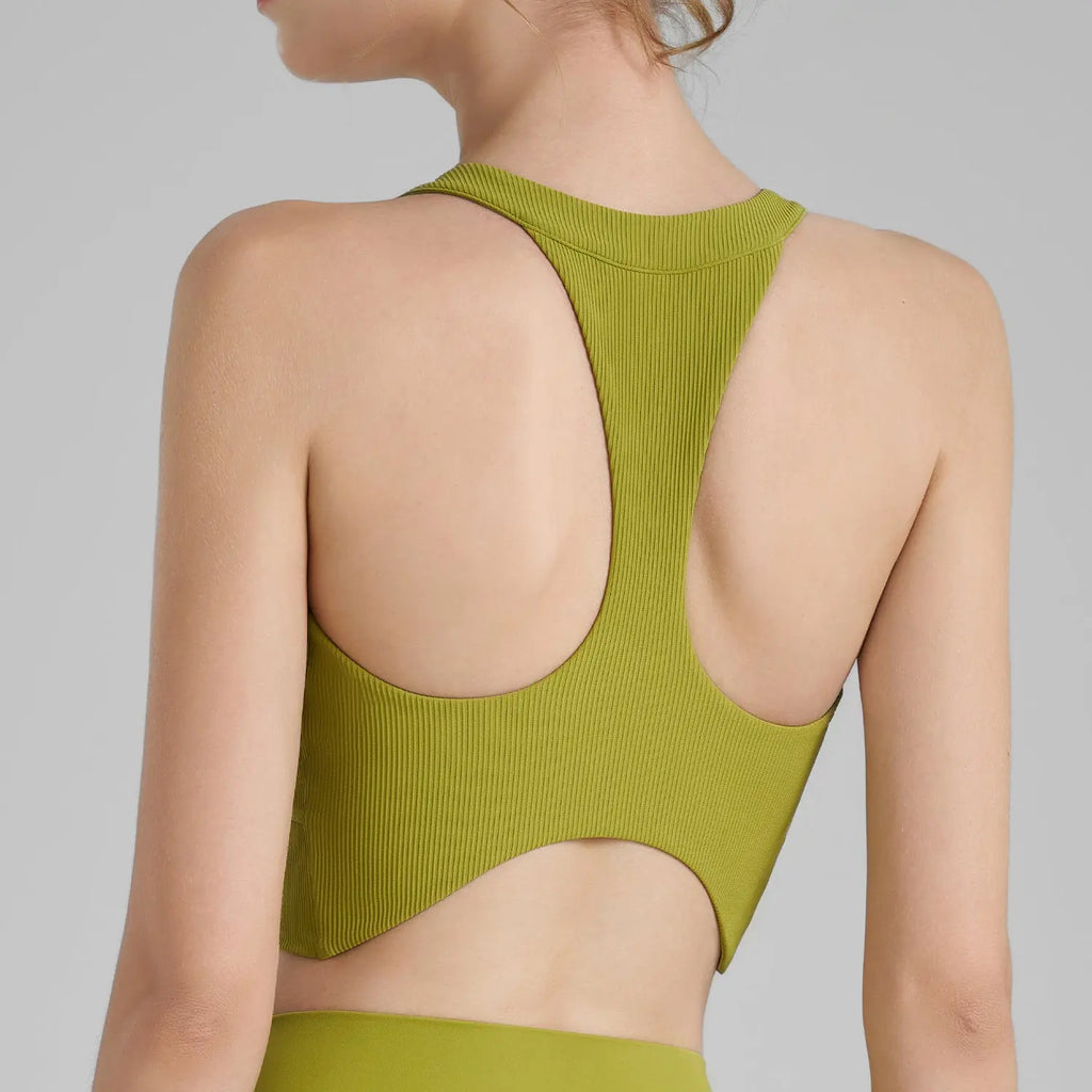 High-intensity Ribbed Yoga Tank Top With Built-in Bra ODMPOD