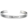 Fashion Silver Plated Medical Alert Cuff Bracelet EPILEPSY Diabetic Allergy Stainless Steel Bangle For Women Men ODMPOD