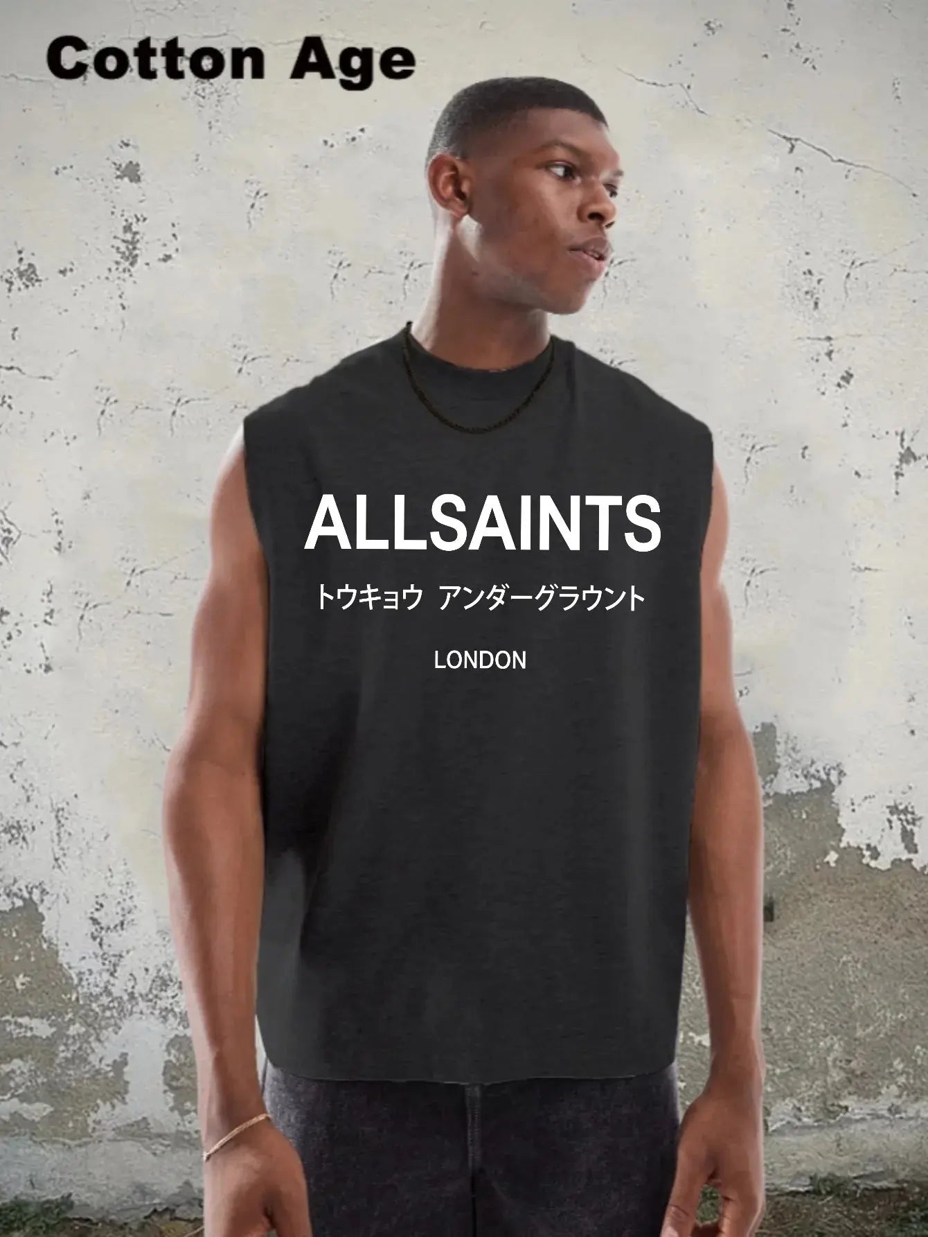 Vintage Men's Tank Top - AllSaints Print Design - Casual Fall/Winter Layering Tee - Perfect Gift For Halloween/Christmas Eternal Bloom Co