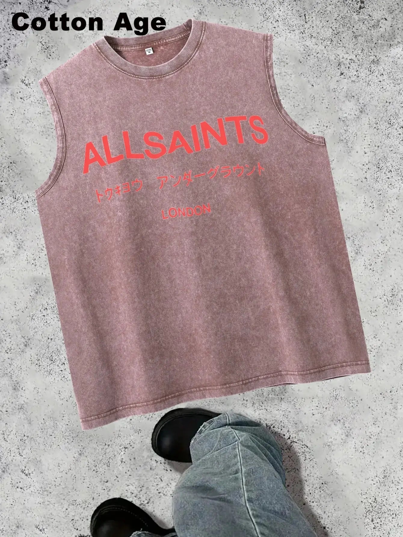 Vintage Men's Tank Top - AllSaints Print Design - Casual Fall/Winter Layering Tee - Perfect Gift For Halloween/Christmas Eternal Bloom Co
