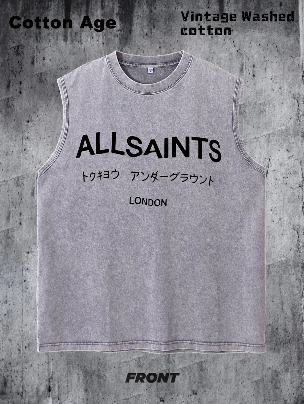 Vintage Men's Tank Top - AllSaints Print Design - Casual Fall/Winter Layering Tee - Perfect Gift For Halloween/Christmas Eternal Bloom Co