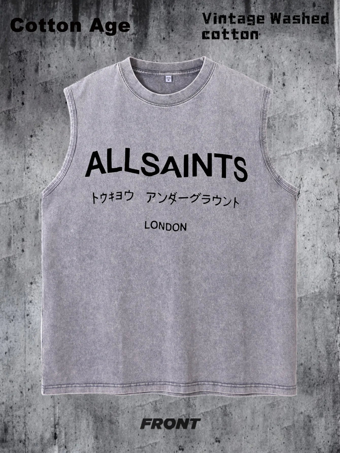 Vintage Men's Tank Top - AllSaints Print Design - Casual Fall/Winter Layering Tee - Perfect Gift For Halloween/Christmas Eternal Bloom Co