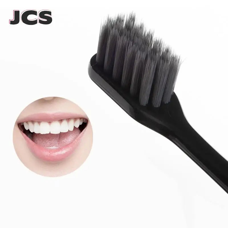 2 Pcs/Set Bamboo Charcoal Toothbrushes Ultra-Fine Soft Bristle Cleaning, Family Outfit Couple Adult Fine Bristle Toothbrush Set Eternal Bloom Co