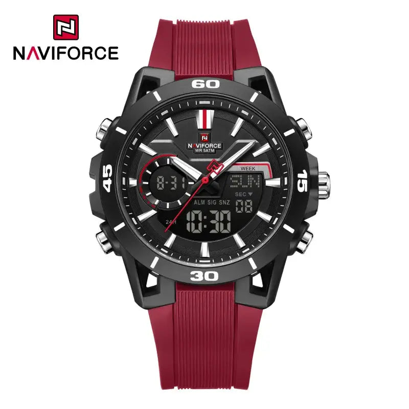 High Quality NAVIFORCE Casual Men Dual Watch Sport Water Resistant Countdown Wristwatch Man chronograph Alarm Clock Reloj Hombre Eternal Bloom Co