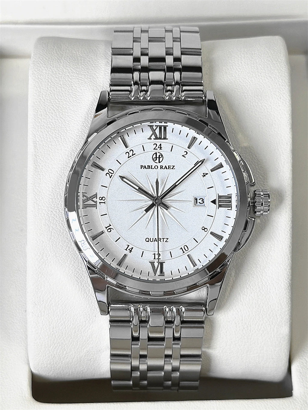 Business Man Silver Wristwatch Luminous SUS304 Stainless steel High Quality Luxury Watch Waterproof Fashion Clock hombre Reloj Eternal Bloom Co