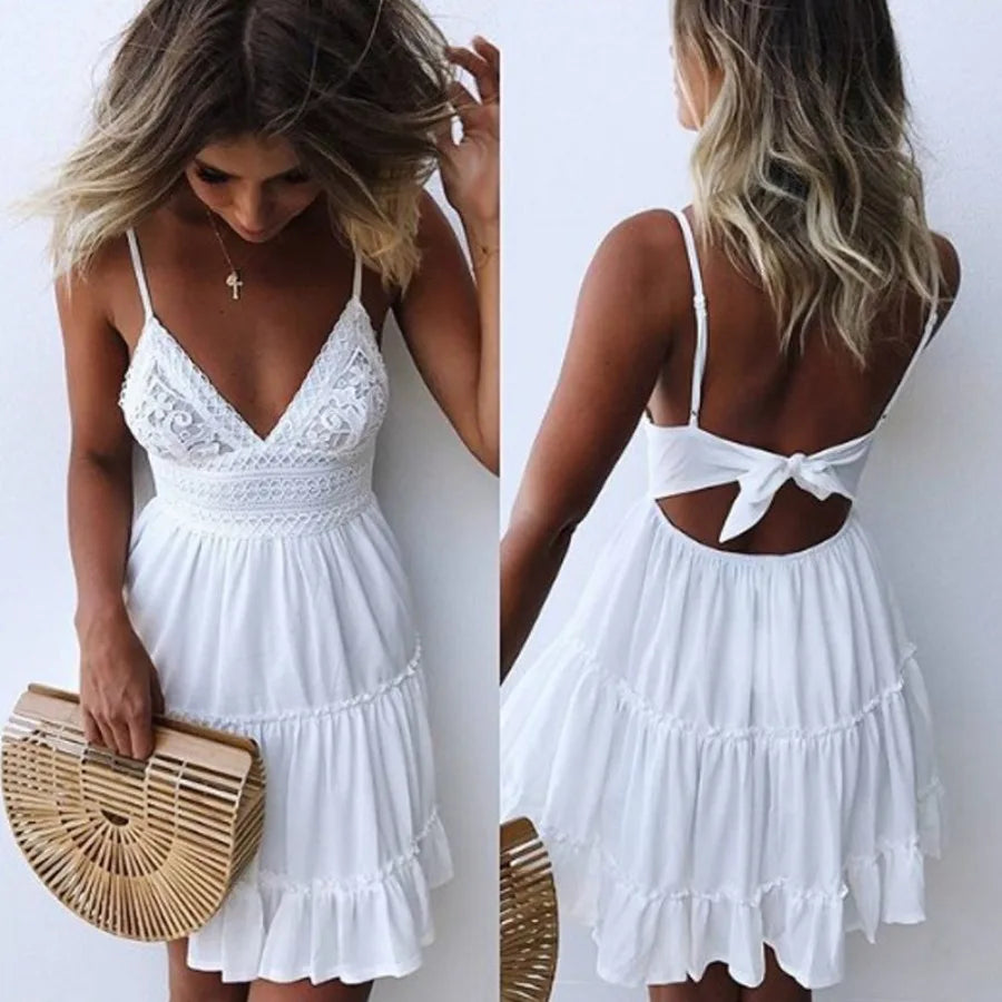 【New style】- Europe and America Ebay    dress Sexy lace suspender splicing hit women's clothing Eternal Bloom Co