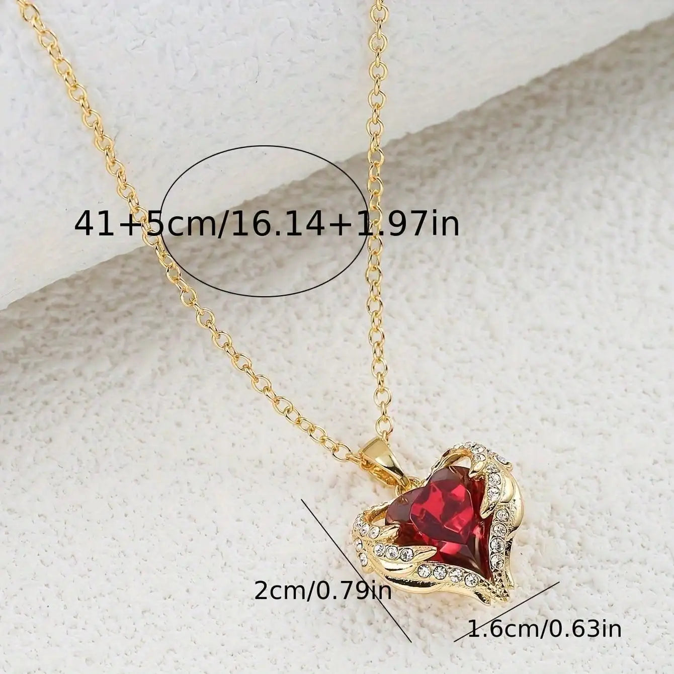 LLL Top Luxury Colorful Crystal Ocean Heart Pendant Necklace For Women Trendy 316L Stainless Steel Jewelry Female Wedding Neck C Eternal Bloom Co