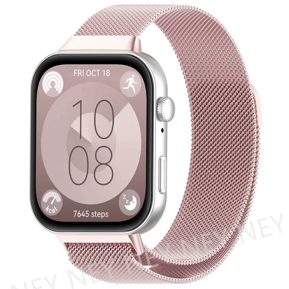 Milanese Loop Band For Huawei Watch FIT 3-4 Strap smart Magnetic stainless steel correa Huawei watch fit 4 pro bands Accessories Eternal Bloom Co