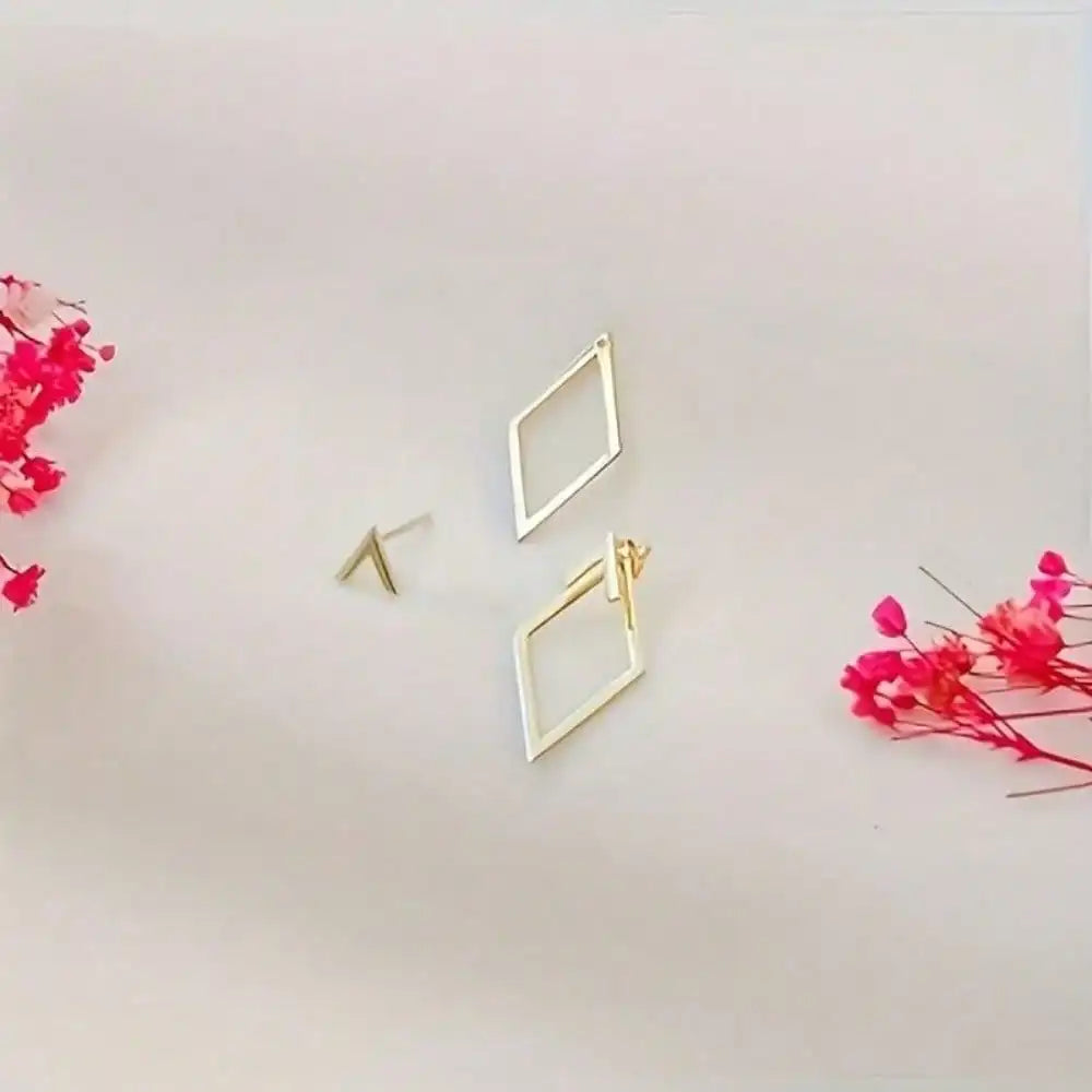Retro Minimalist Geometric Square Detachable Triangles Stud Earrings for Women Fashion Jewelry Accessories Party Gifts Eternal Bloom Co