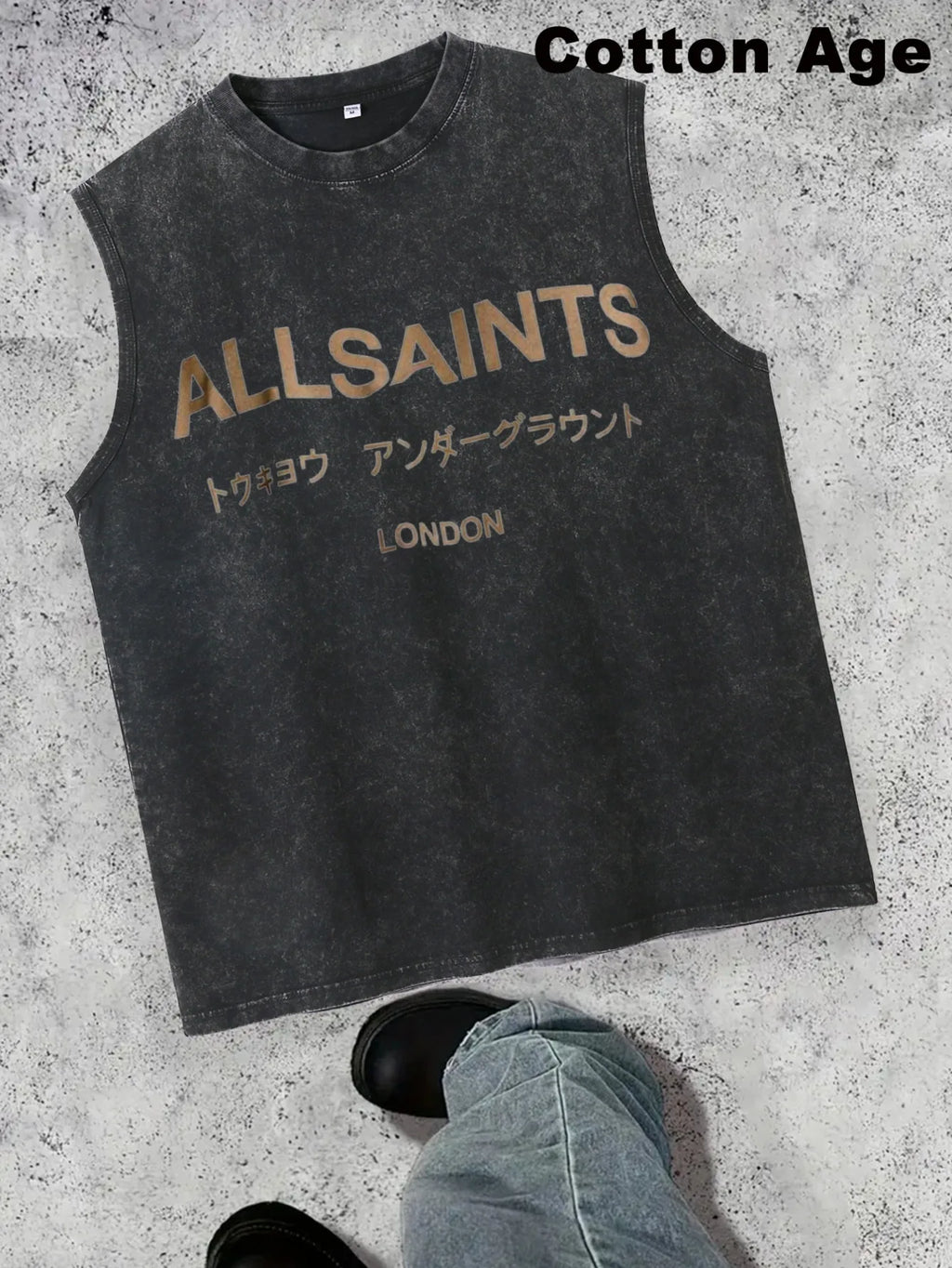 Vintage Men's Tank Top - AllSaints Print Design - Casual Fall/Winter Layering Tee - Perfect Gift For Halloween/Christmas Eternal Bloom Co