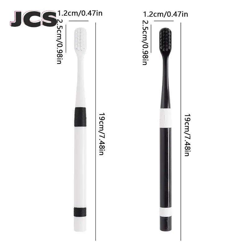 2 Pcs/Set Bamboo Charcoal Toothbrushes Ultra-Fine Soft Bristle Cleaning, Family Outfit Couple Adult Fine Bristle Toothbrush Set Eternal Bloom Co