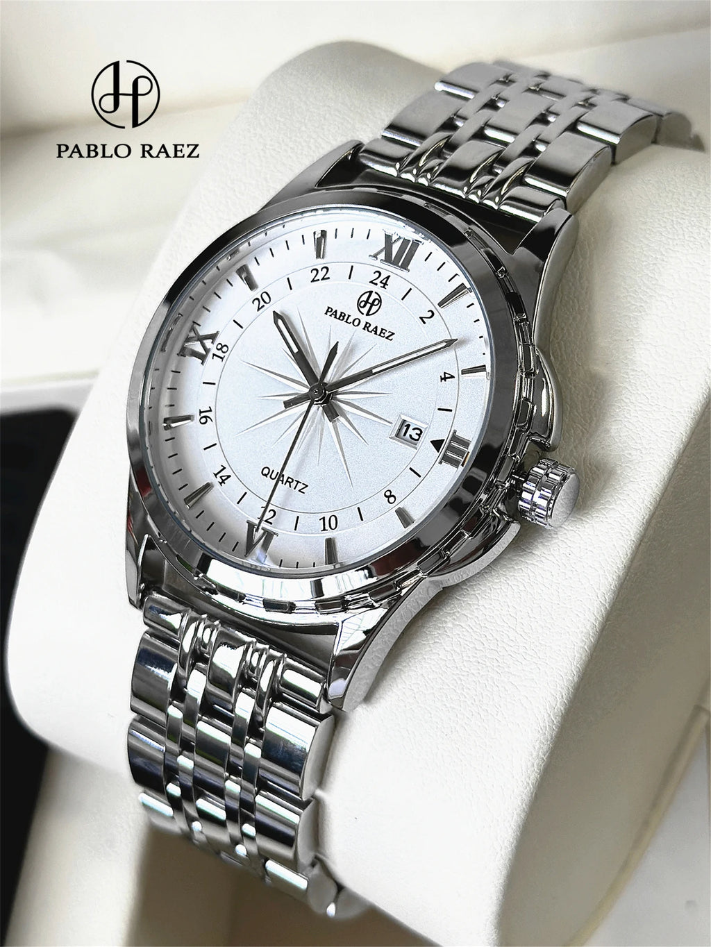 Business Man Silver Wristwatch Luminous SUS304 Stainless steel High Quality Luxury Watch Waterproof Fashion Clock hombre Reloj Eternal Bloom Co