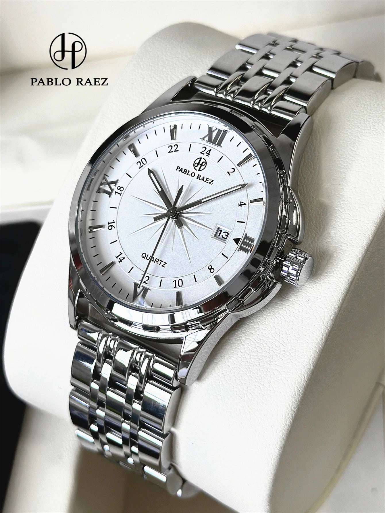 Business Man Silver Wristwatch Luminous SUS304 Stainless steel High Quality Luxury Watch Waterproof Fashion Clock hombre Reloj Eternal Bloom Co