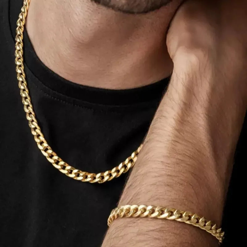 Men's Fashion Double Chain Cross Hollow Wrist Bracelets Lobster Claw Clasp Stainless Steel Bracelet Hip Hop Punk Party Jewelry Eternal Bloom Co