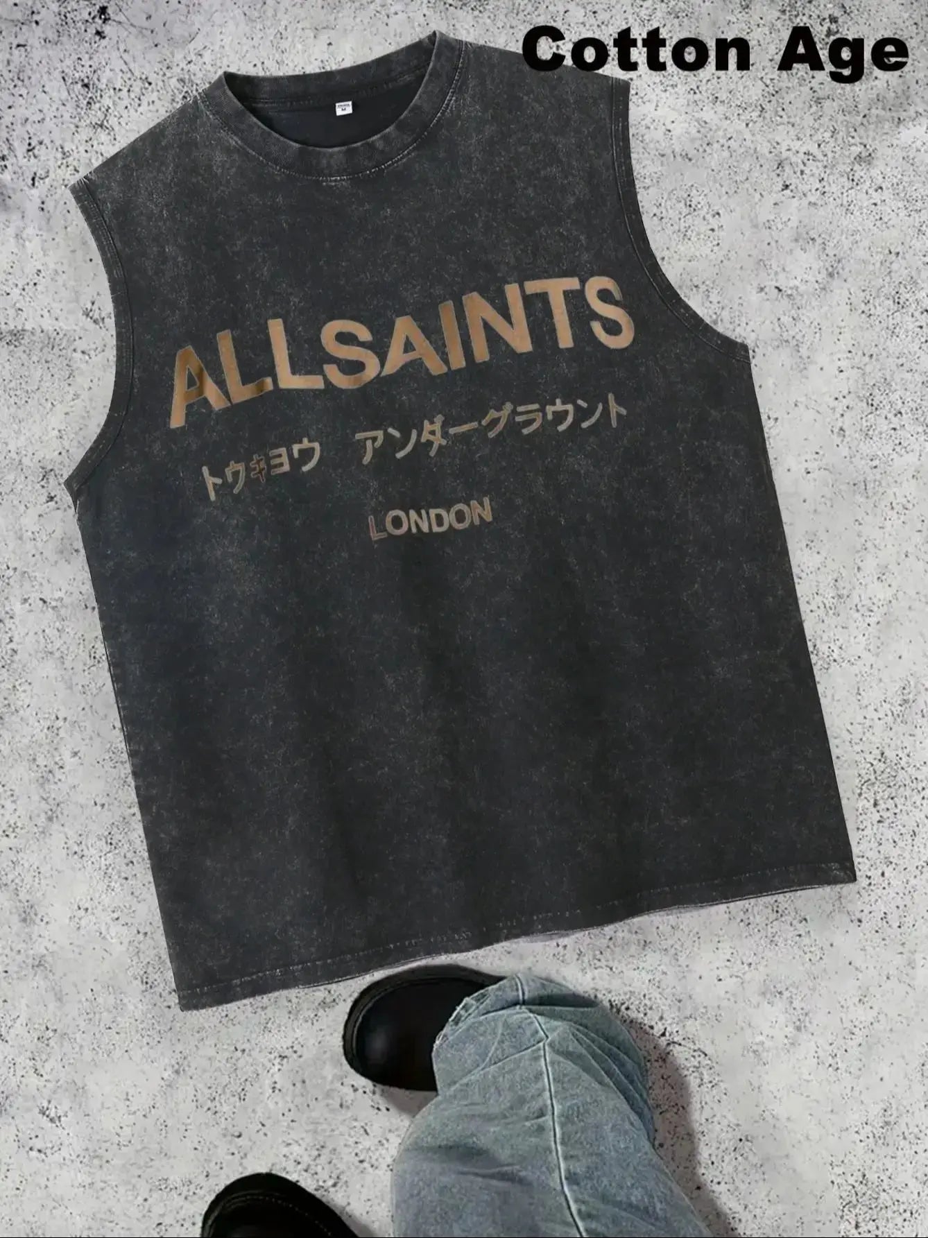 Vintage Men's Tank Top - AllSaints Print Design - Casual Fall/Winter Layering Tee - Perfect Gift For Halloween/Christmas Eternal Bloom Co