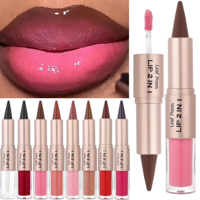 Tapered Lip Liner Lipstick Pen Matte Black Brown Velvet Lipstick Outline Contour Lipliner Water Mirror Moisturizing Lipgloss Eternal Bloom Co