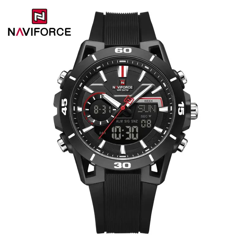 High Quality NAVIFORCE Casual Men Dual Watch Sport Water Resistant Countdown Wristwatch Man chronograph Alarm Clock Reloj Hombre Eternal Bloom Co