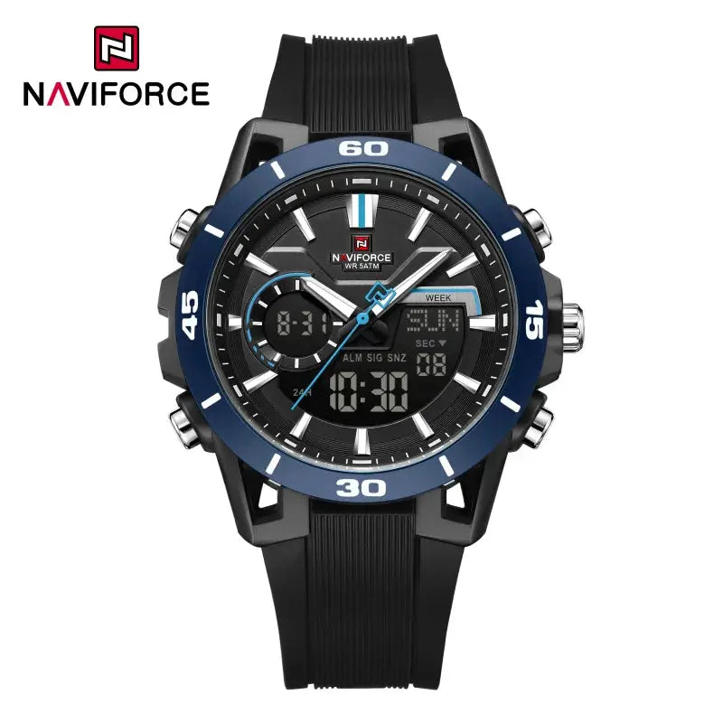 High Quality NAVIFORCE Casual Men Dual Watch Sport Water Resistant Countdown Wristwatch Man chronograph Alarm Clock Reloj Hombre Eternal Bloom Co