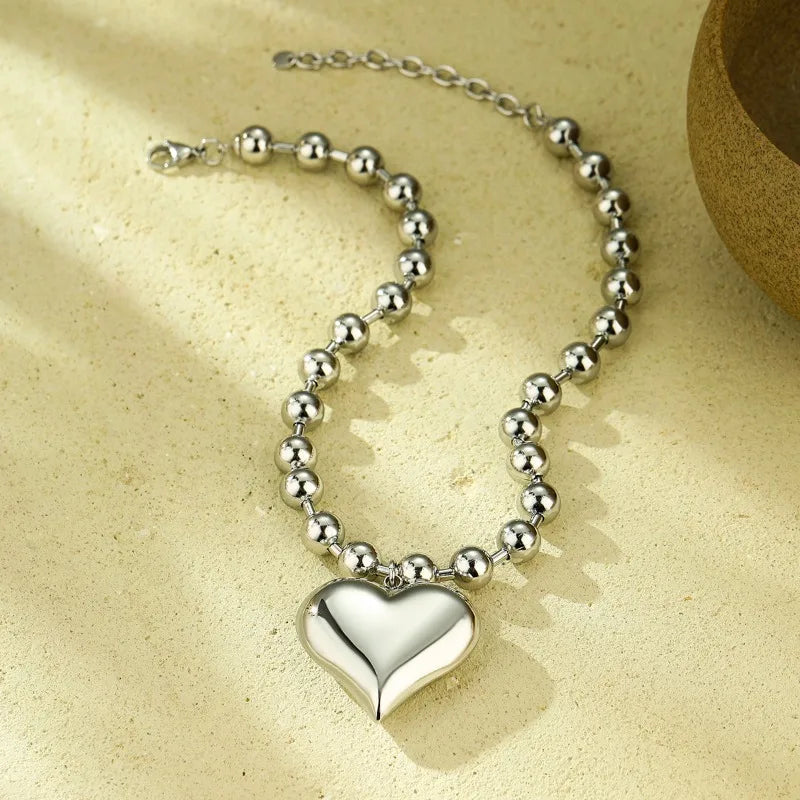 Exaggerated Atmosphere, Personality, Fashion, Big Five-pointed Star Love, Stainless Steel Necklace, New Popular and Non-fading Eternal Bloom Co