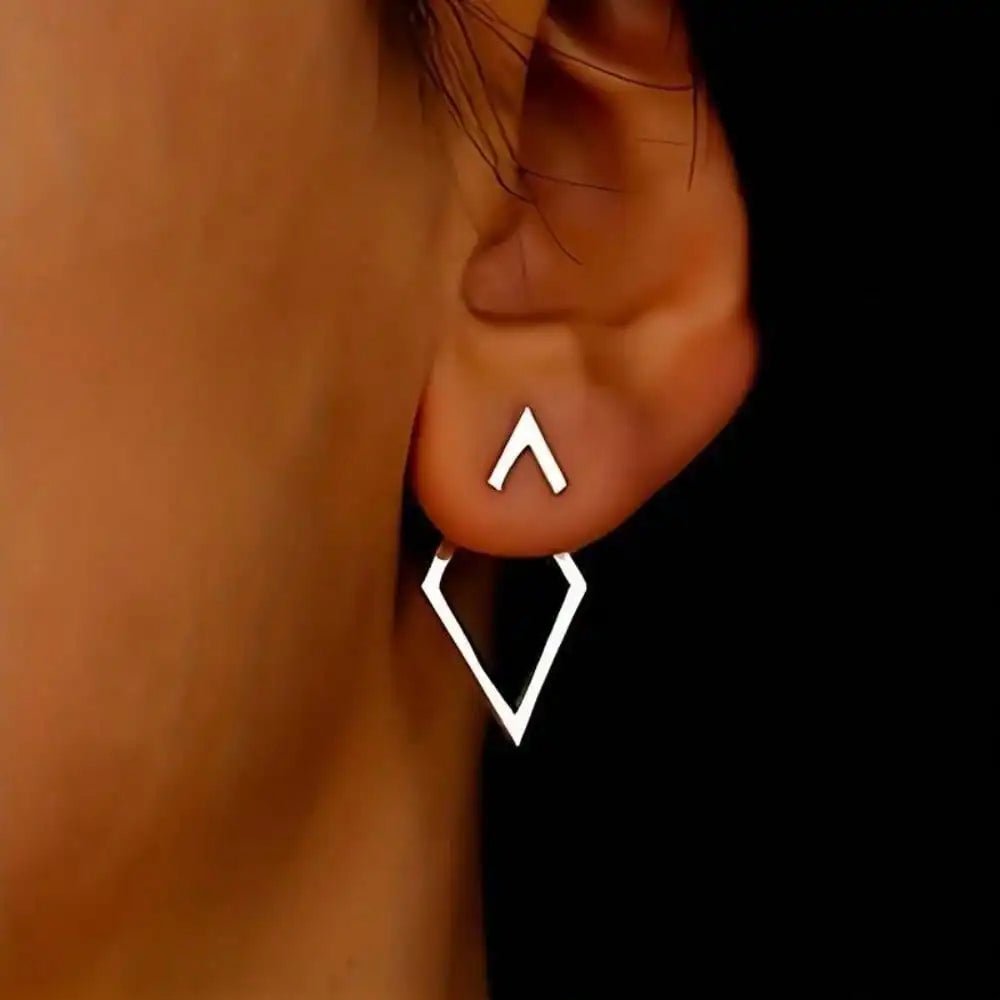 Retro Minimalist Geometric Square Detachable Triangles Stud Earrings for Women Fashion Jewelry Accessories Party Gifts Eternal Bloom Co