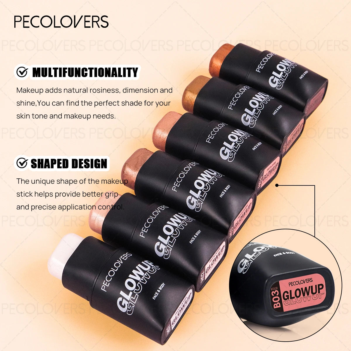 1 Pcs Waterproof Face Highlight Stick, Long-lasting Natural Finish for All Skins, Highlight & Contour & Concealer 3D Face Eternal Bloom Co
