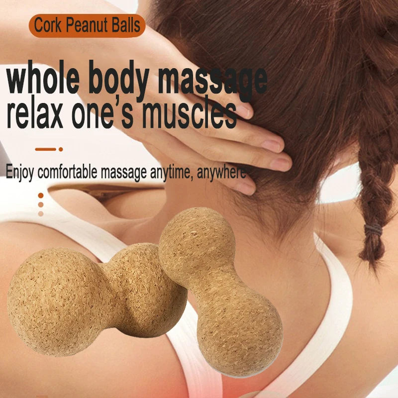 Cork Peanut massage ball pilates yoga plantar fasciitistherapy ball Back muscleRelax Muscles Tension Release Therapy AMQ004 Eternal Bloom Co