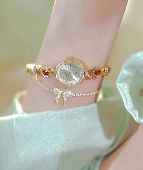BS Watch For Women Light Luxury Brand Retro Oval Rainbow Bracelet watches Waterproof Ladies Fashion Quartz Clock Wristwatches Eternal Bloom Co