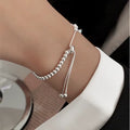 100% Solid 925 Sterling Silver Metal Bracelets for Women Men Beads Adjuatable Handmade Simple Bracelet Birthday Christmas Gift Eternal Bloom Co