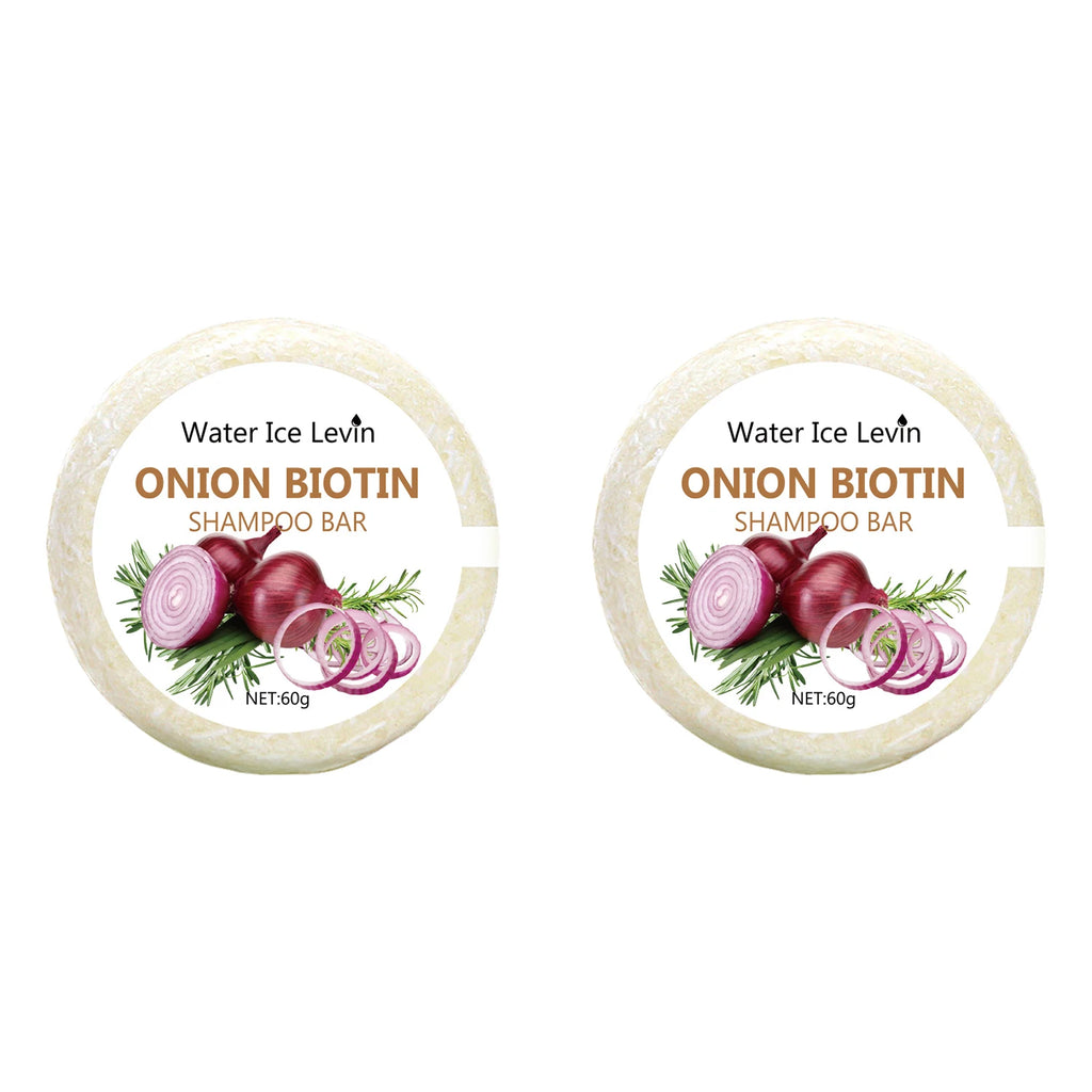 Onion Biotin Shampoo Bar. Strengthens Hair, Repairs Split Ends, Removes Dandruff. Pure Natural Care. 60g. Eternal Bloom Co