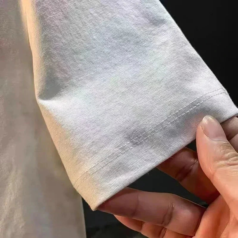 High-end Light Luxury Short-sleeved T-shirt for Men, A New Summer Fashion and Versatile Half-sleeved Round-neck Top for Men Eternal Bloom Co
