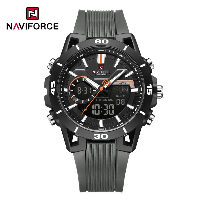 High Quality NAVIFORCE Casual Men Dual Watch Sport Water Resistant Countdown Wristwatch Man chronograph Alarm Clock Reloj Hombre Eternal Bloom Co