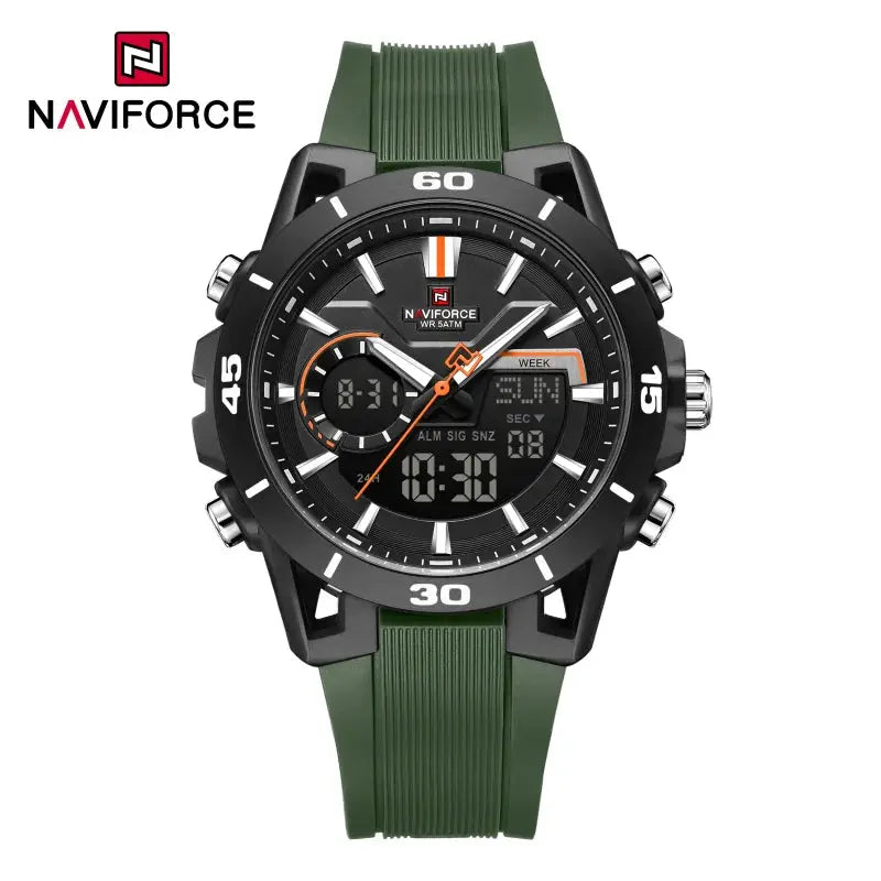 High Quality NAVIFORCE Casual Men Dual Watch Sport Water Resistant Countdown Wristwatch Man chronograph Alarm Clock Reloj Hombre Eternal Bloom Co