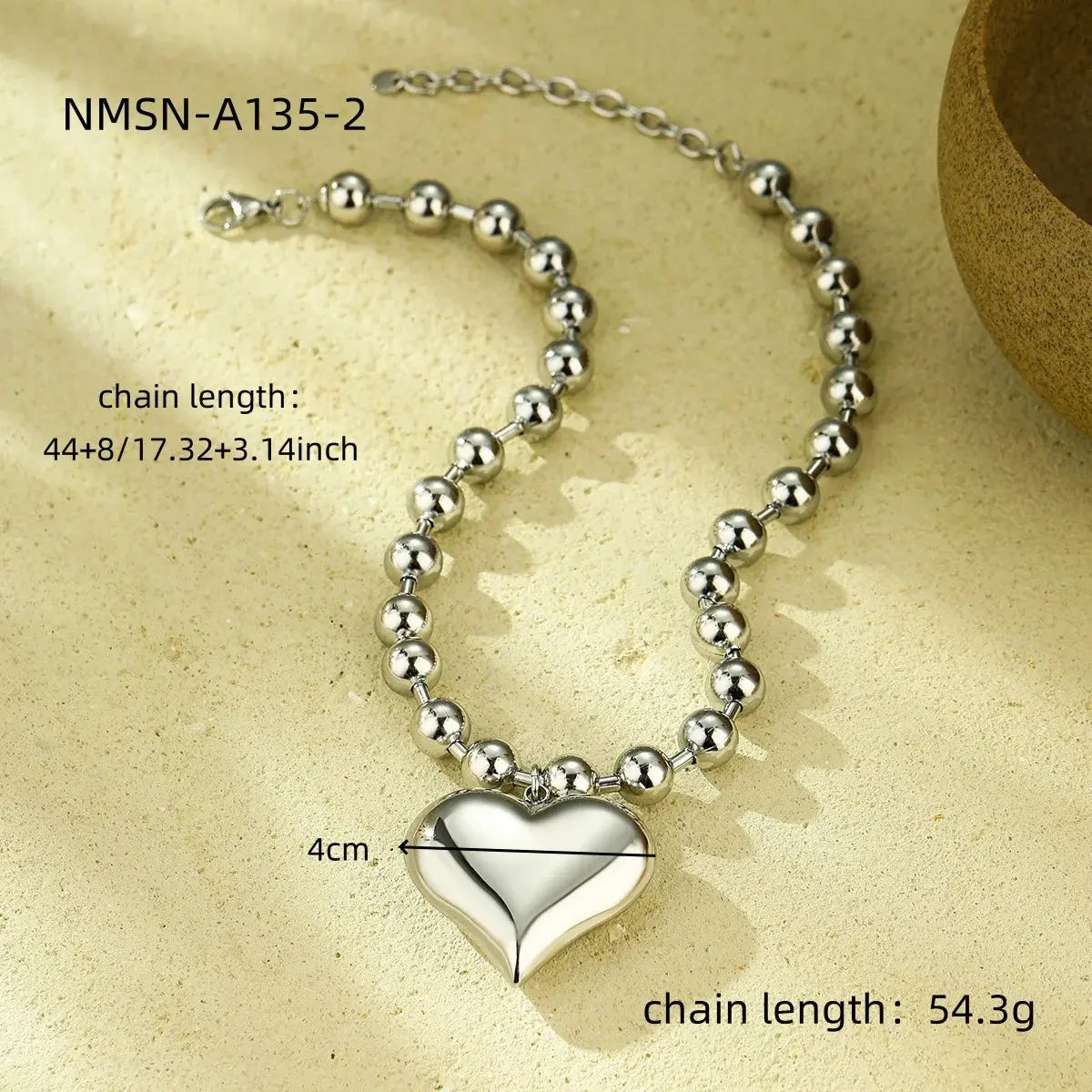 Exaggerated Atmosphere, Personality, Fashion, Big Five-pointed Star Love, Stainless Steel Necklace, New Popular and Non-fading Eternal Bloom Co