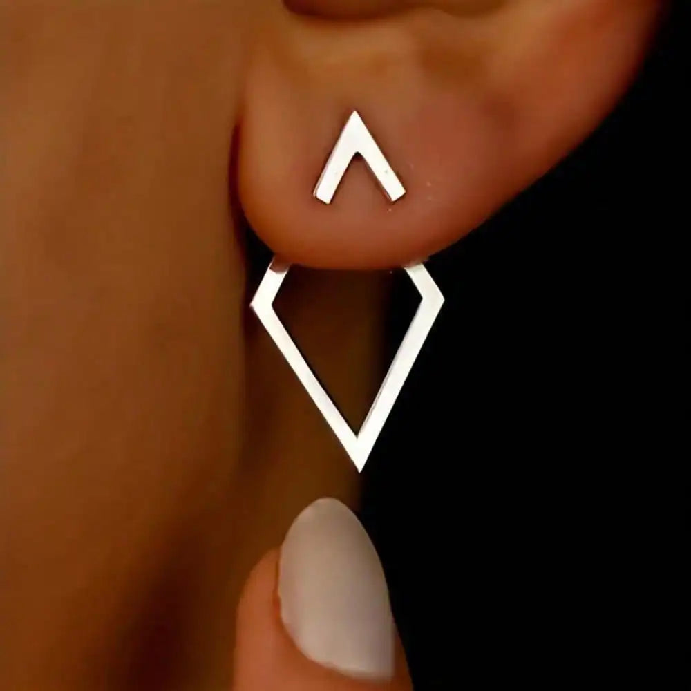 Retro Minimalist Geometric Square Detachable Triangles Stud Earrings for Women Fashion Jewelry Accessories Party Gifts Eternal Bloom Co