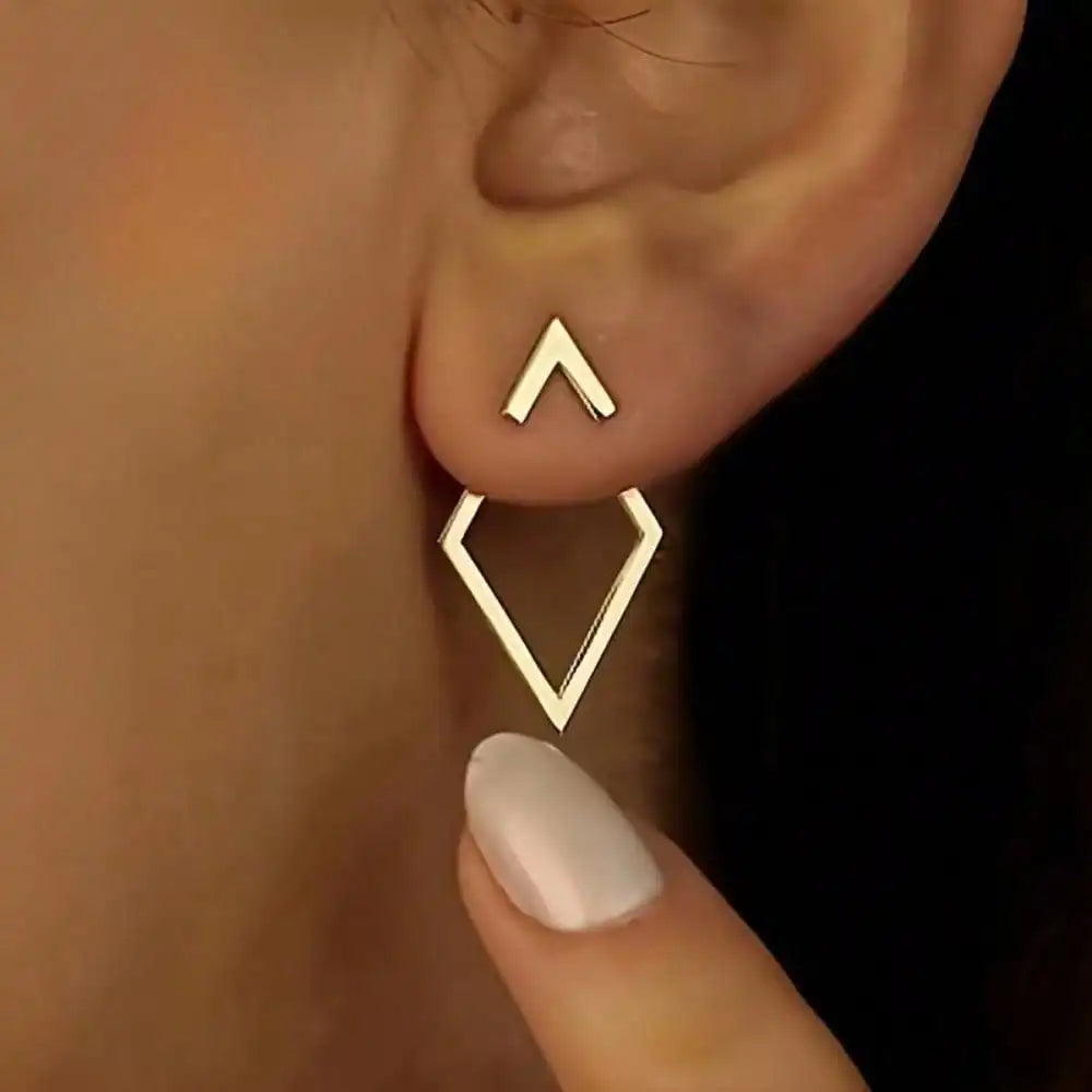 Retro Minimalist Geometric Square Detachable Triangles Stud Earrings for Women Fashion Jewelry Accessories Party Gifts Eternal Bloom Co