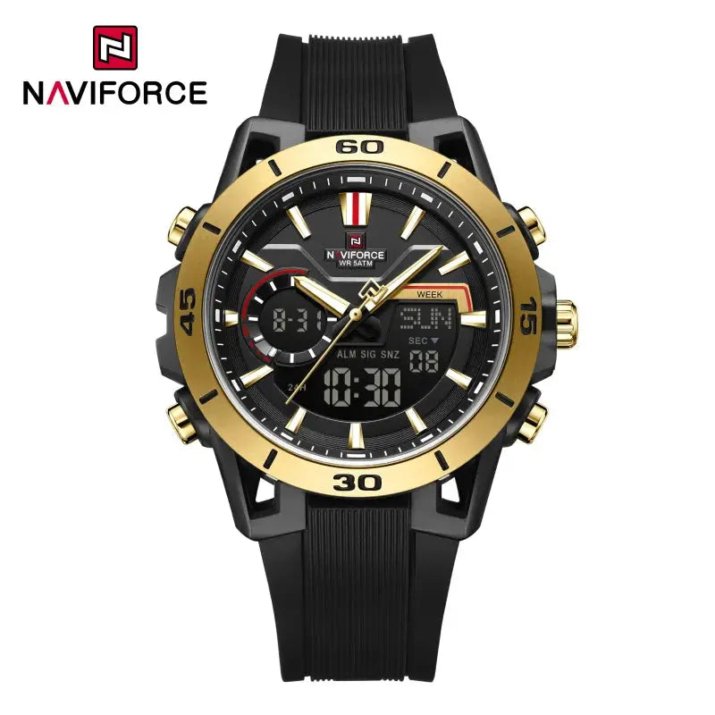 High Quality NAVIFORCE Casual Men Dual Watch Sport Water Resistant Countdown Wristwatch Man chronograph Alarm Clock Reloj Hombre Eternal Bloom Co