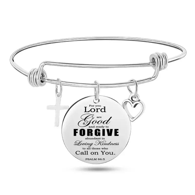 Jesus Christian Bible Scripture Stainless Steel Bangle Bracelet ODMPOD