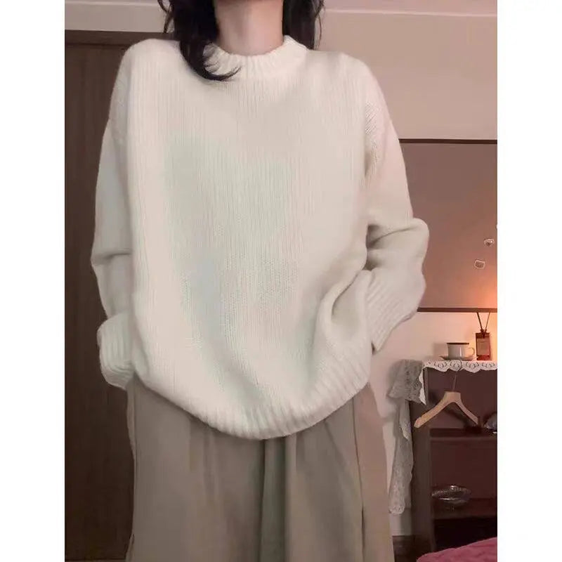 Gray Women's Pullover Knit Sweater ODMPOD