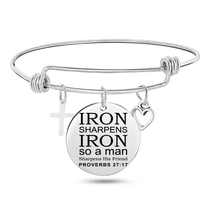 Jesus Christian Bible Scripture Stainless Steel Bangle Bracelet ODMPOD