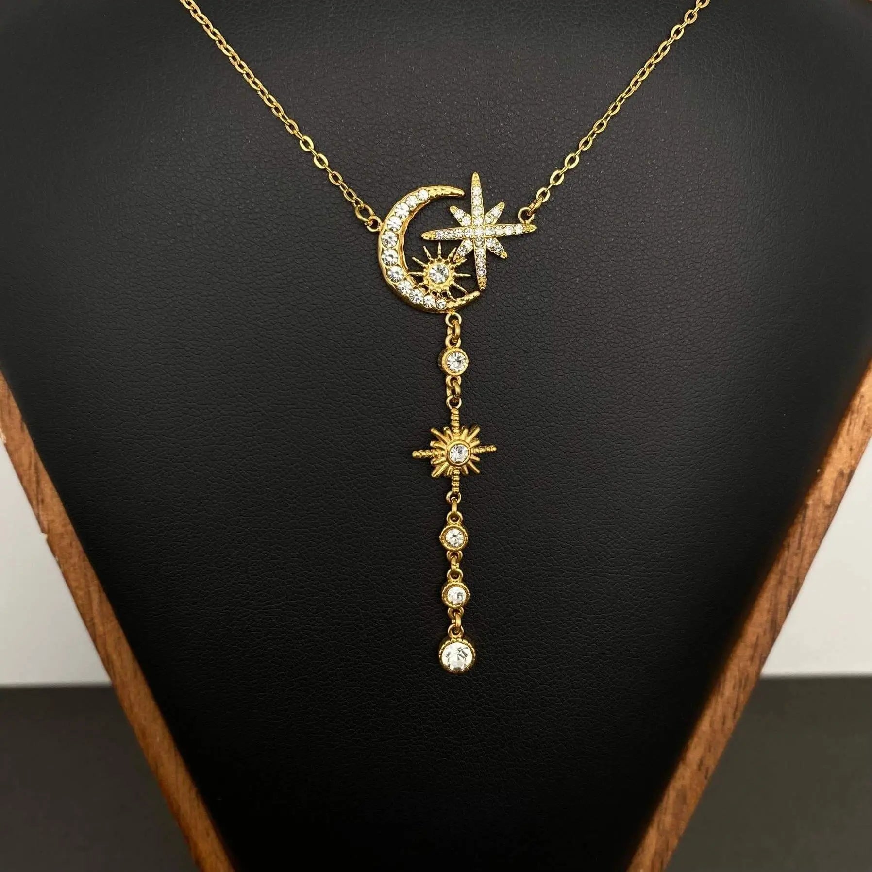 Sun Star 18K Gold Plated Stainless Steel Necklace - FGS/MS Mio Queena