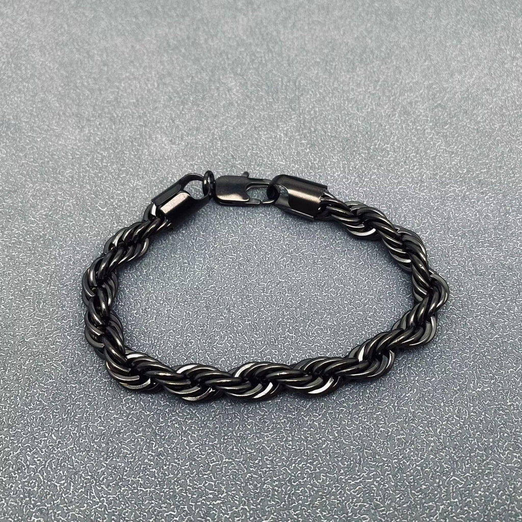 18K Gold-Plated Twist Chain Bracelet Made of 316L Stainless Steel - Hypoallergenic Jewelry by Mio Queena Mio Queena