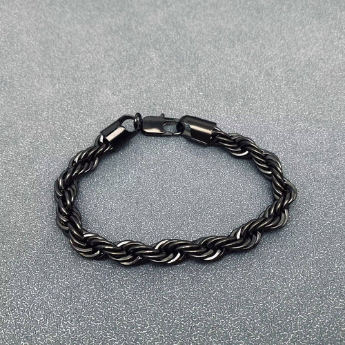 18K Gold-Plated Twist Chain Bracelet Made of 316L Stainless Steel - Hypoallergenic Jewelry by Mio Queena Mio Queena