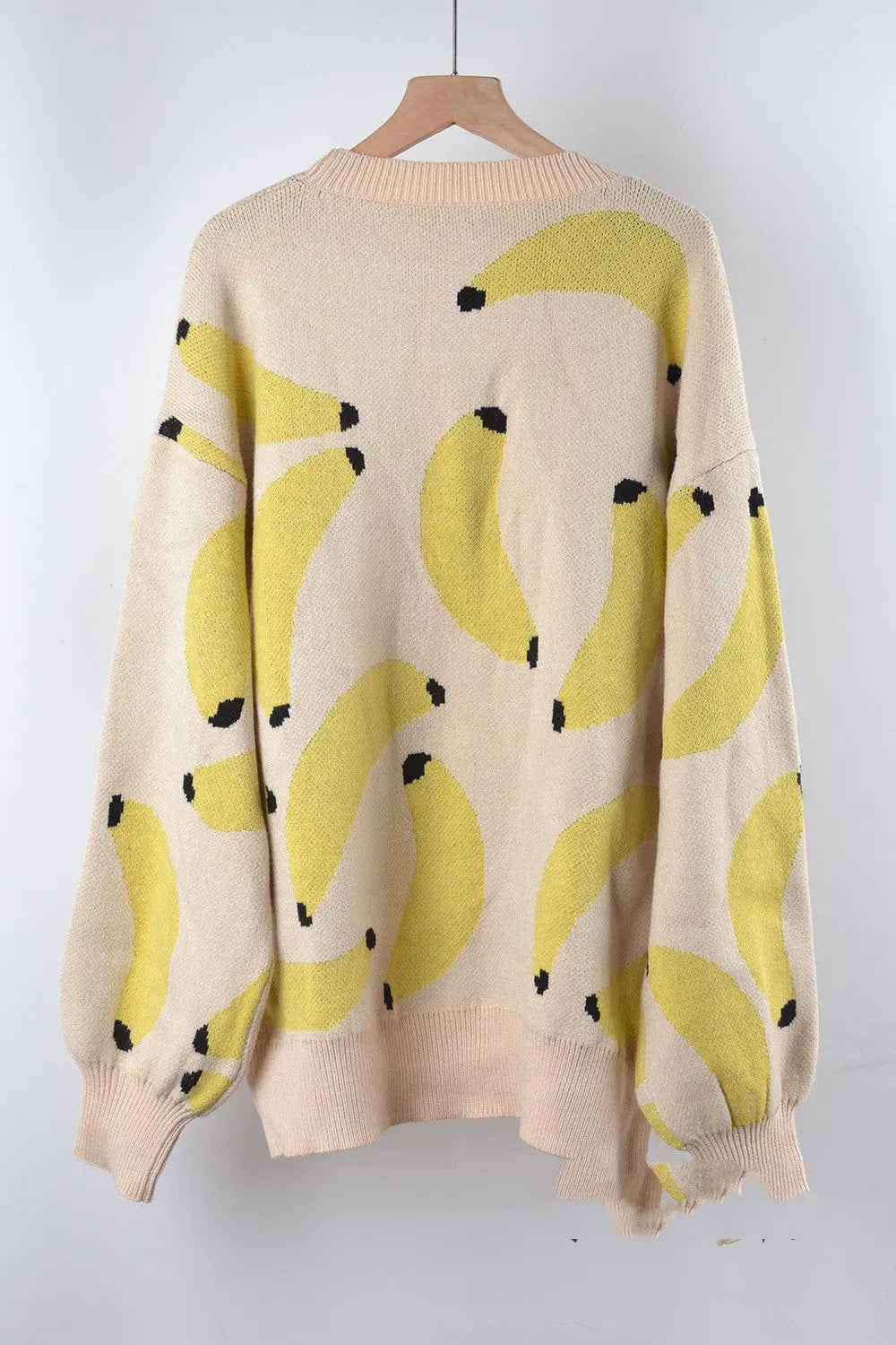 Fruit Pattern Dropped Shoulder Knit Pullover ODMPOD