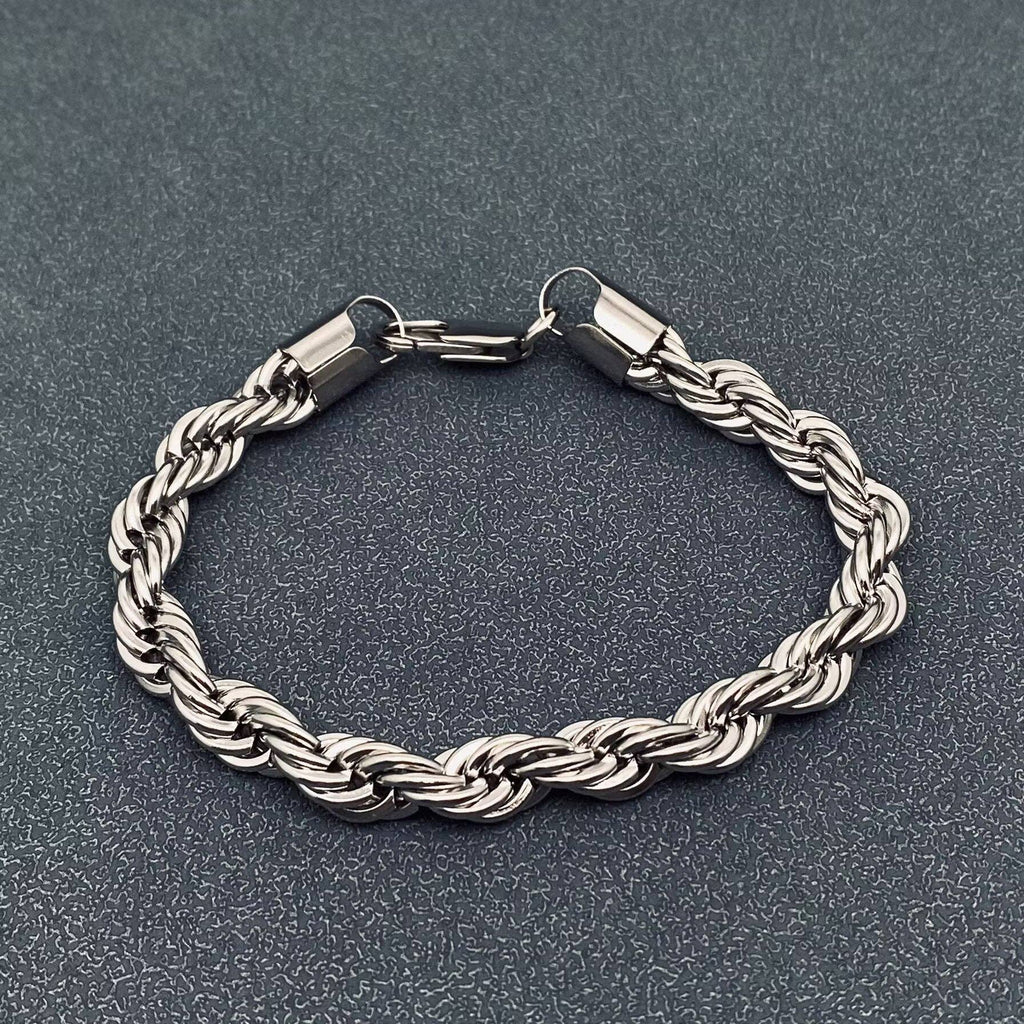18K Gold-Plated Twist Chain Bracelet Made of 316L Stainless Steel - Hypoallergenic Jewelry by Mio Queena Mio Queena