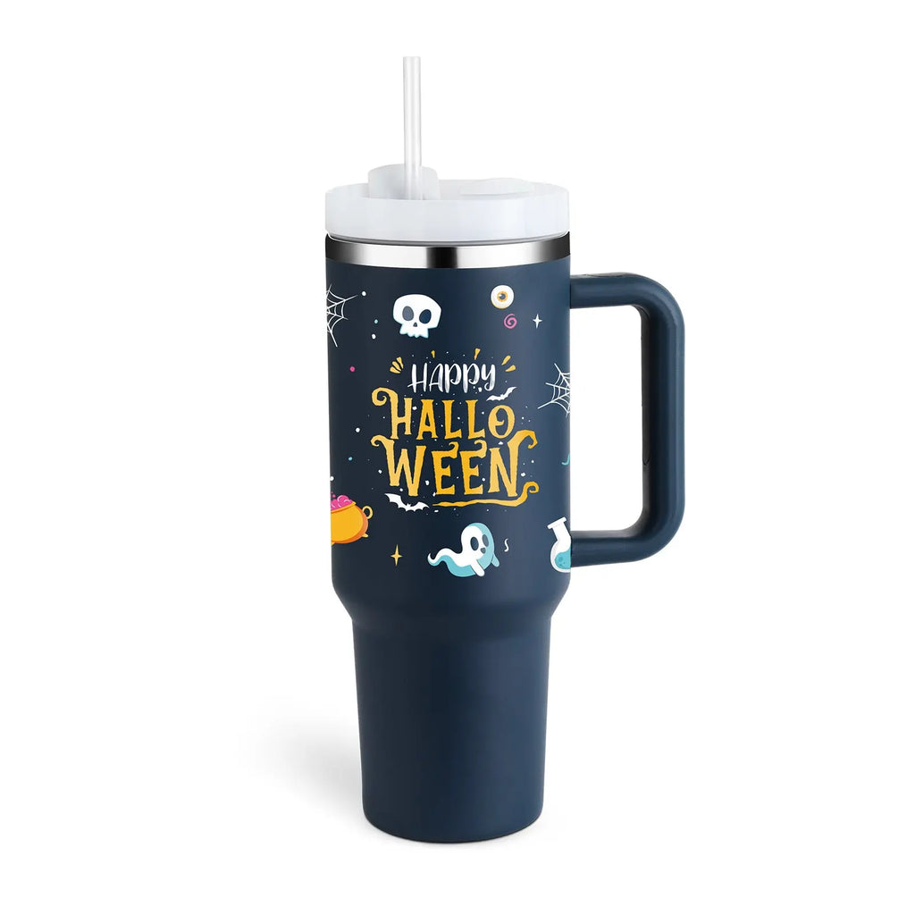 40 Oz Tumbler With Handle Straw Insulated, Stainless Steel Spill Proof Vacuum Coffee Cup Tumbler With Lid Tapered Mug Gifts For Valentine Lover Suitable For Car Gym Office Travel ODMPOD