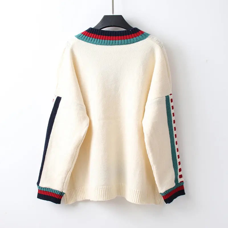 Striped Lazy Knit Pullover Bottoming Shirt ODMPOD