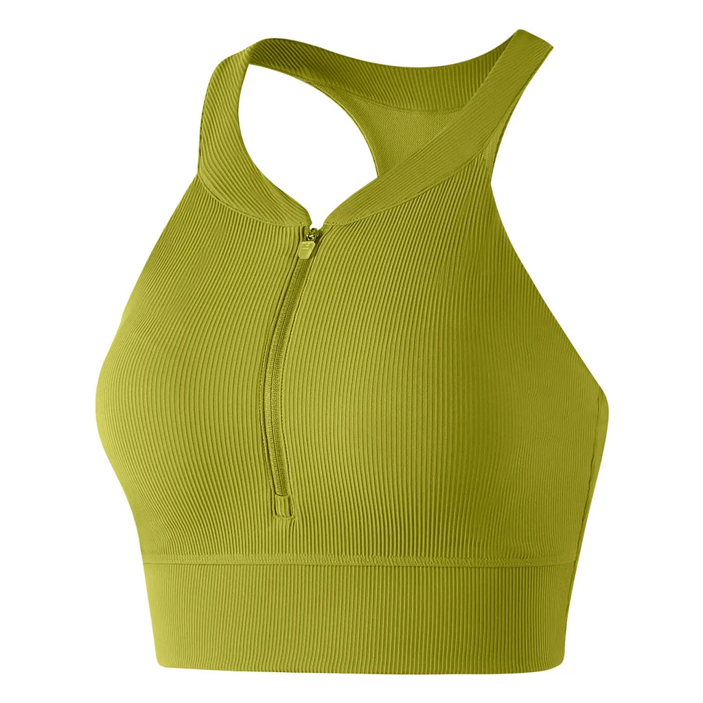 High-intensity Ribbed Yoga Tank Top With Built-in Bra ODMPOD
