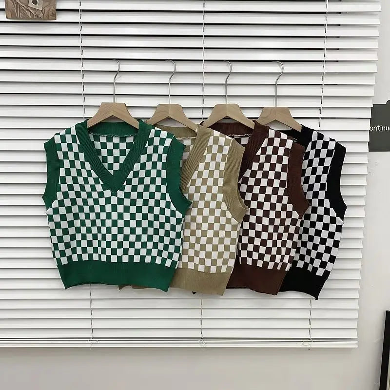 Plaid Pullover Trend Knit Sweater ODMPOD